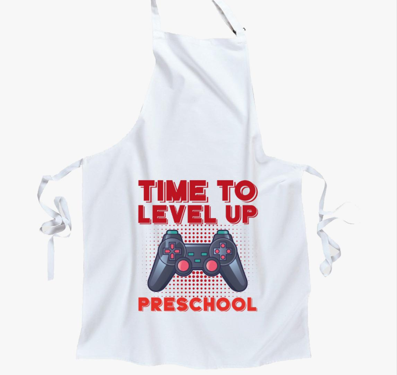 Preschool piros feliratos kötény