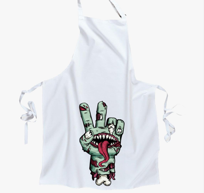 Halloween zombi béke kéz kötény