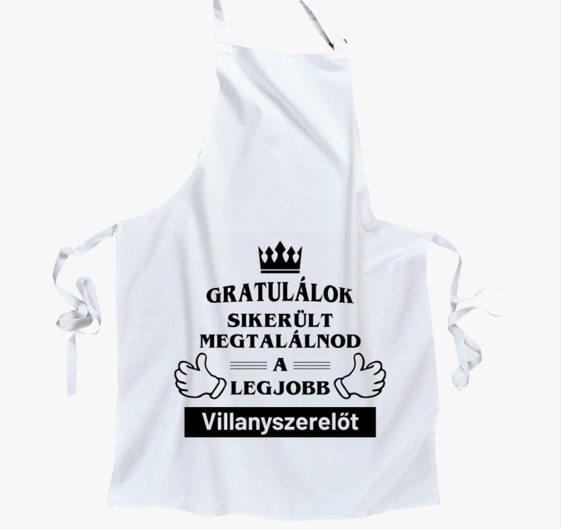 Gratulálok sikerült megtalálnod a legjobb villanyszerelőt kötény