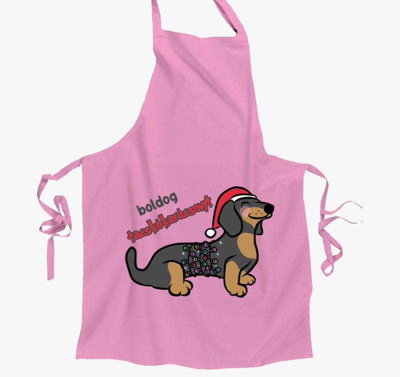 Boldog tacskó karácsonyt kötény