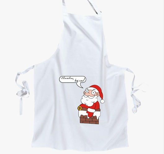 Mikulás a pácban kötény