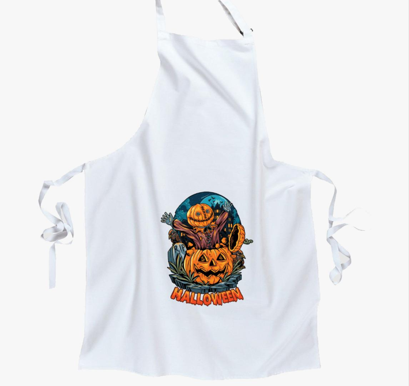 Tökfej halloweeni kötény