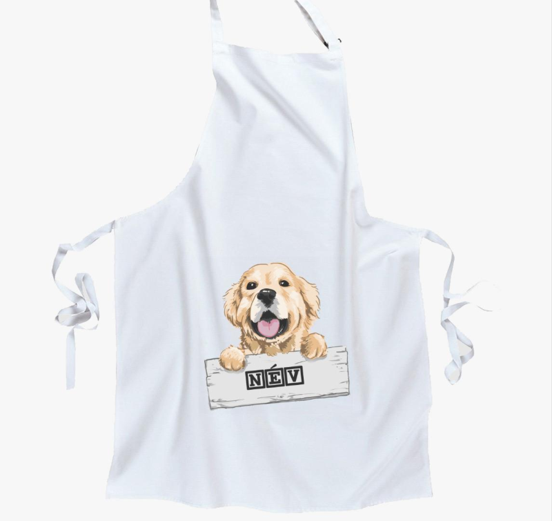 Golden retrieveres kötény - Választható névvel