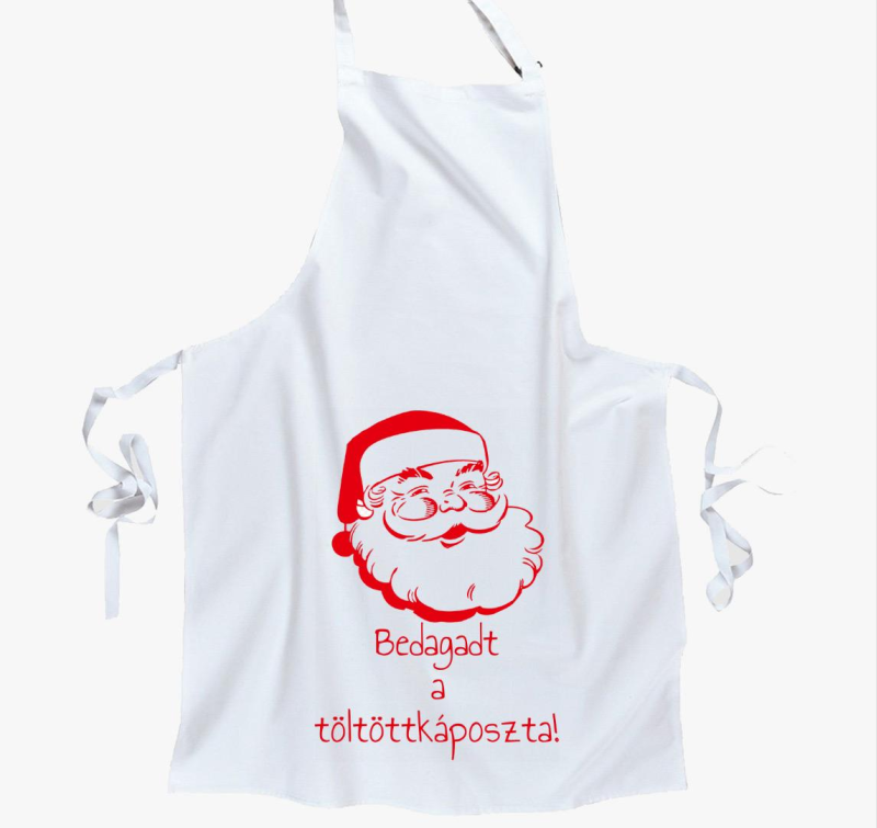 Bedagadt a töltött káposzta-mikulásos kötény