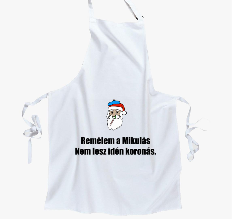 Koronás Mikulás kötény