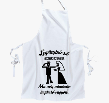 Legénybúcsú kötény - Utolsó nap mikor még kapható vagyok! egyedi dátummal