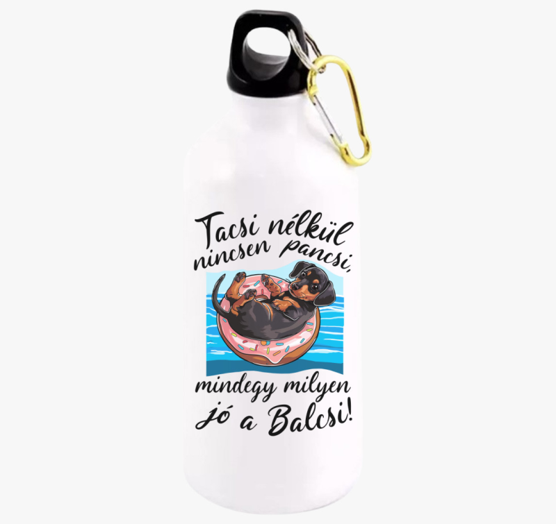 Tacsi nélkül nincsen pancsi fekete tacsi kulacs