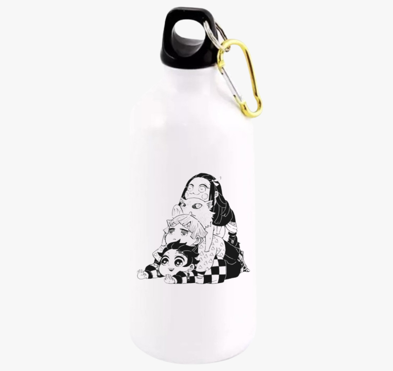 Demon Slayer Chibi fekete-fehér kulacs