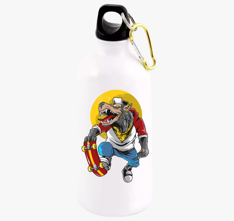 Gördeszkás farkasember kulacs