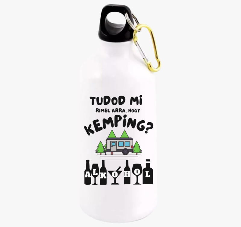 Vicces kemping kulacs, alkohol , lakókocsi