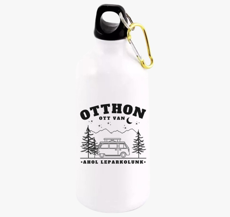 Campervan - Az otthon ott van, ahol leparkolunk kulacs - magyar felirat