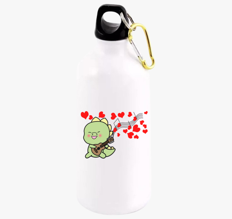 Dínó szívet gitároz fiú kulacs