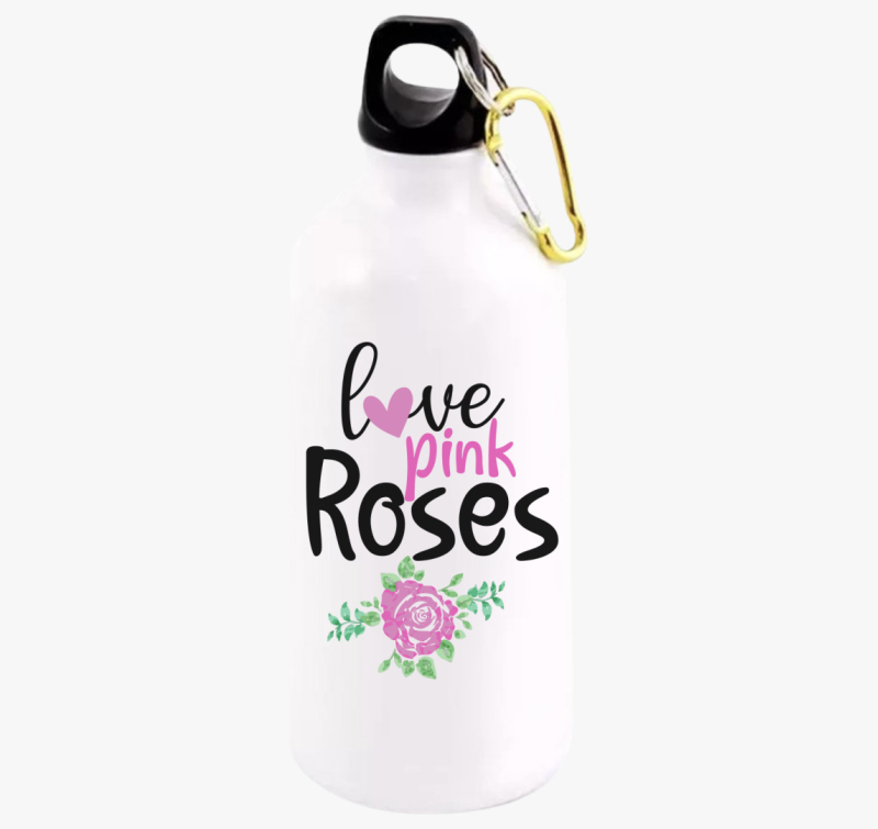 Love Pink Roses kulacs