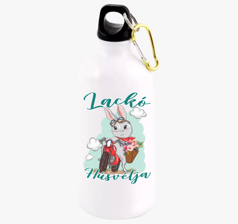 Húsvét Nyuszi motoron névvel kulacs