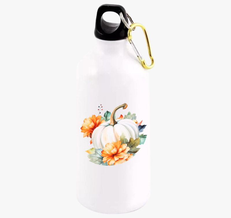 Floral white pumpkin kulacs