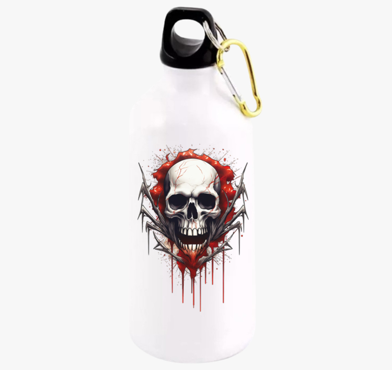 Nyitott szájú póklábú koponya kulacs