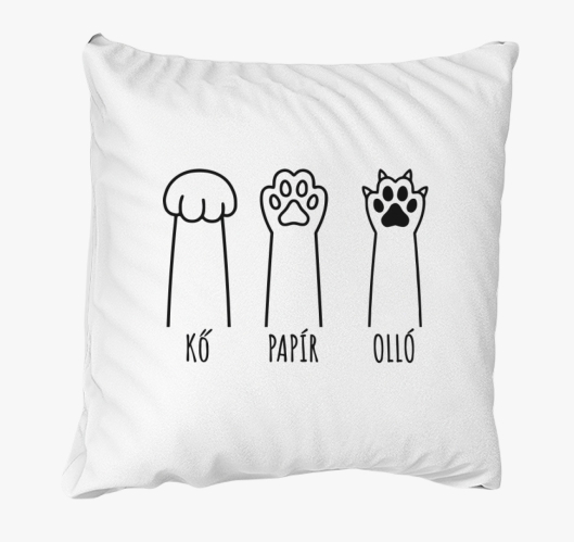 Kő papír olló macska párna