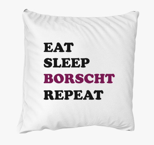 Eat Sleep Borscs párna