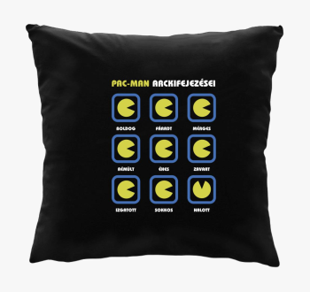 Pack man arckifejezései vicces párna