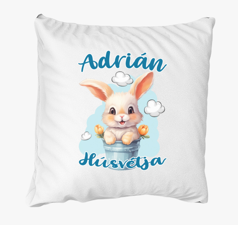 Húsvéti nyuszi vödörben fiús gyerek párna