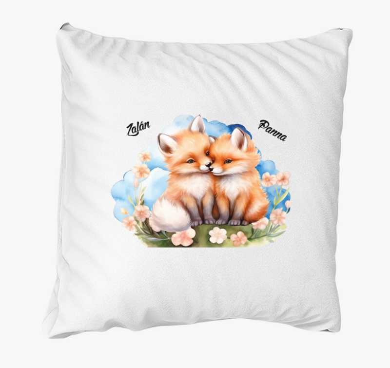 Összebújós szerelmes Rókák párna