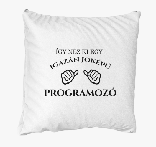 Jóképű programozó párna 