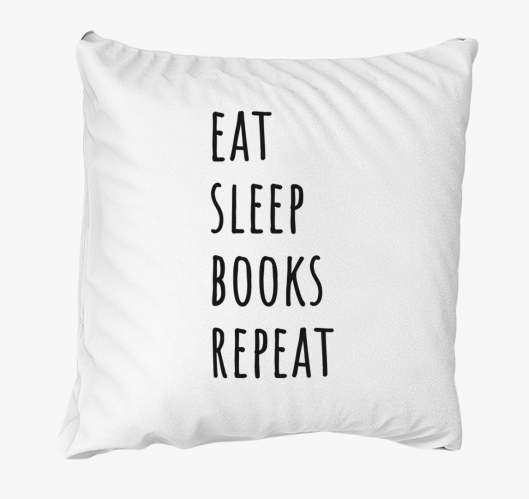 Eat Sleep Books párna