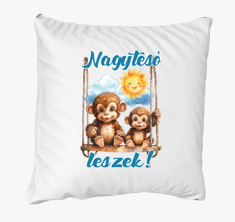 Nagytesó leszek, kismajmok hintán fiús párna