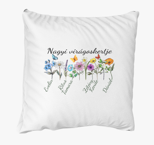Nagyi virágoskertje párna