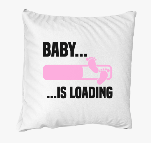 Baby is loading lány párna