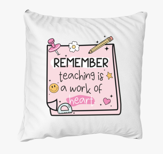 Teacher reminder heart párna
