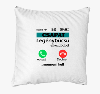 Telefonos legénybúcsús csapat párna