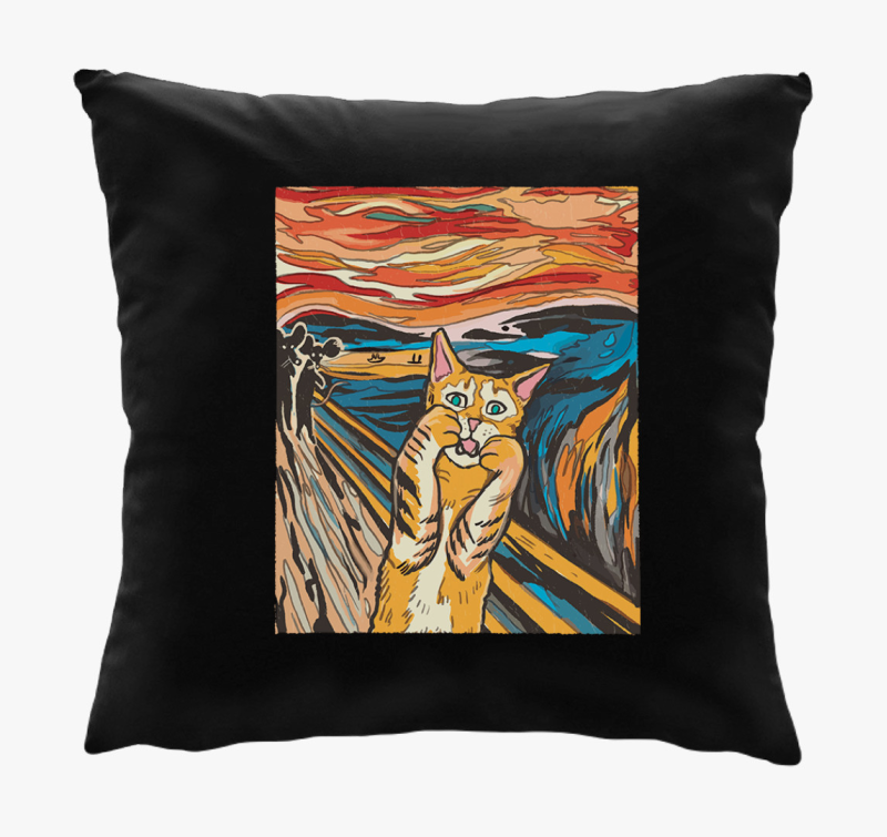 Cicás festményes párna