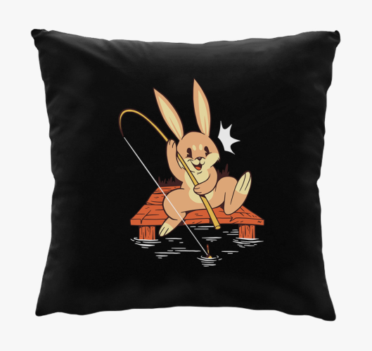 Horgász nyuszi párna