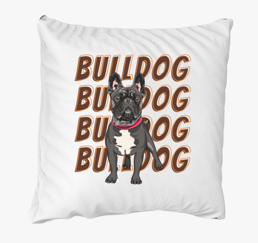 Francia bulldog mintás párna