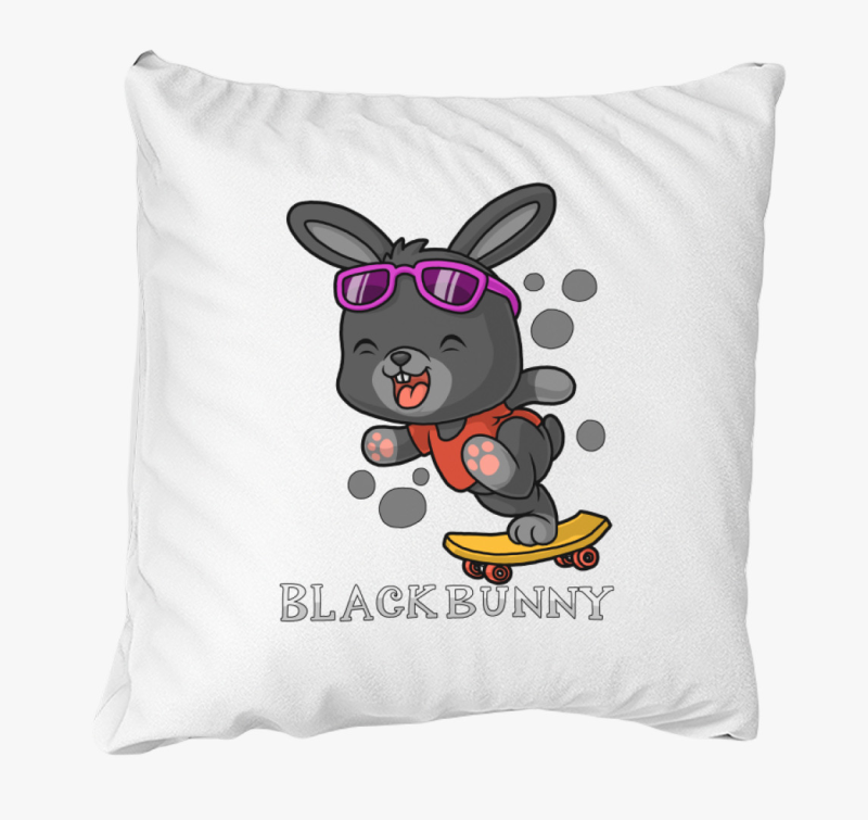 Fekete nyuszis párna