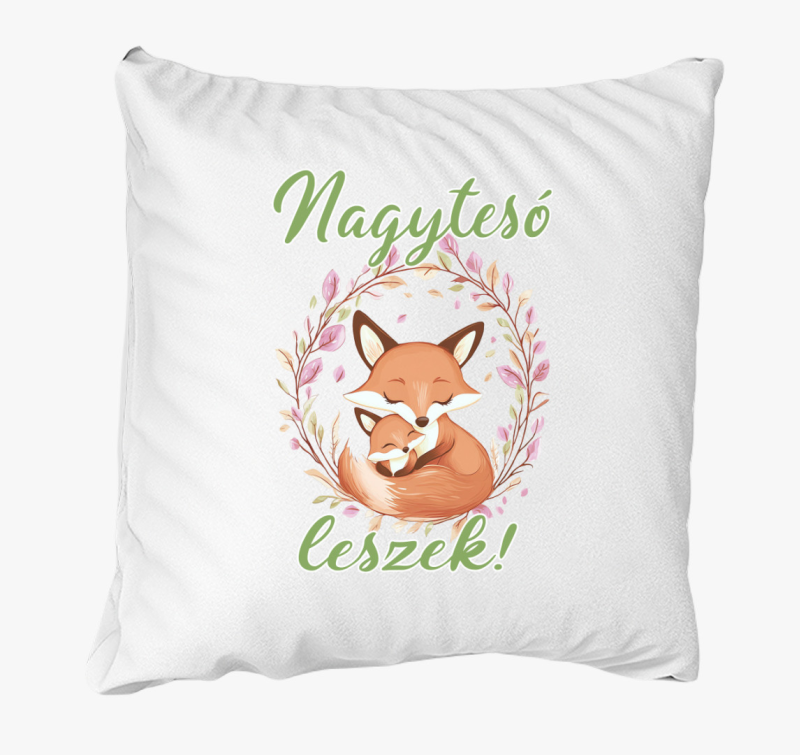 Nagytesó leszek, kisrókák zöld felirat párna