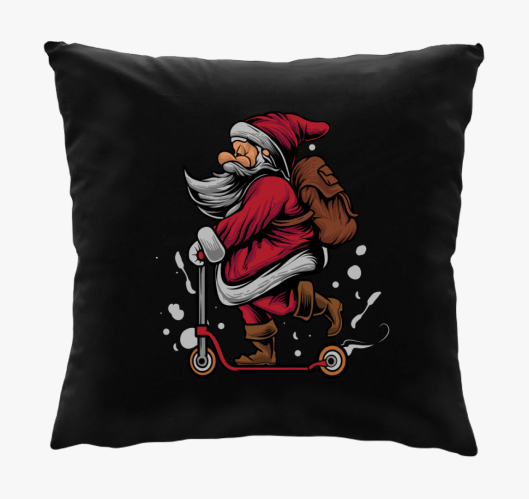 Rolleres Mikulás párna