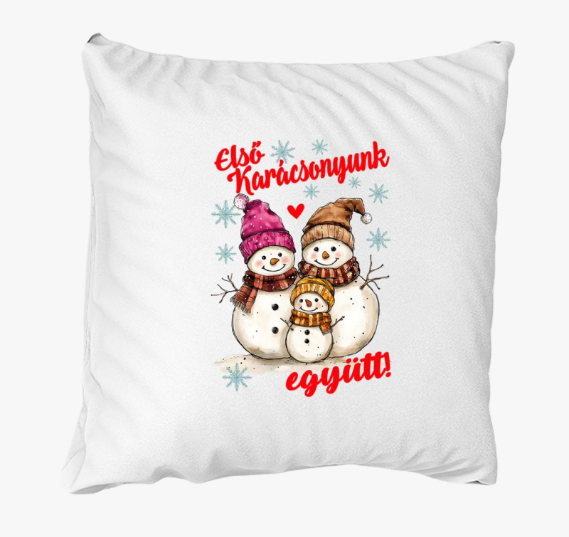 Elsó karácsonyunk együtt hóember családi szett párna