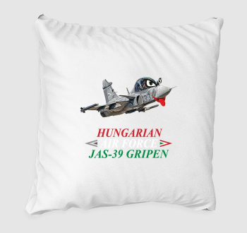 JAS-39 Gripen karikatúra piros-fehér-zöld felirattal párna
