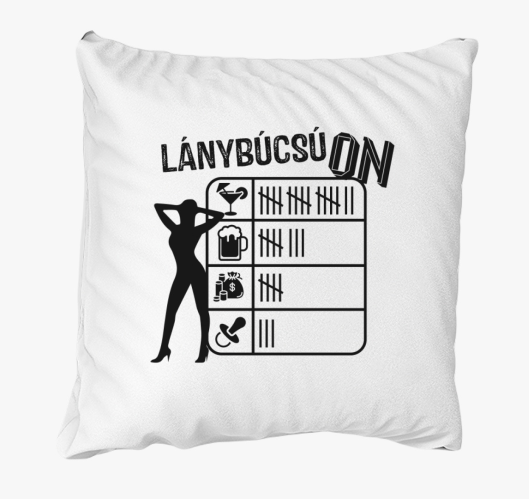 Lánybúcsú ON táblás párna...
