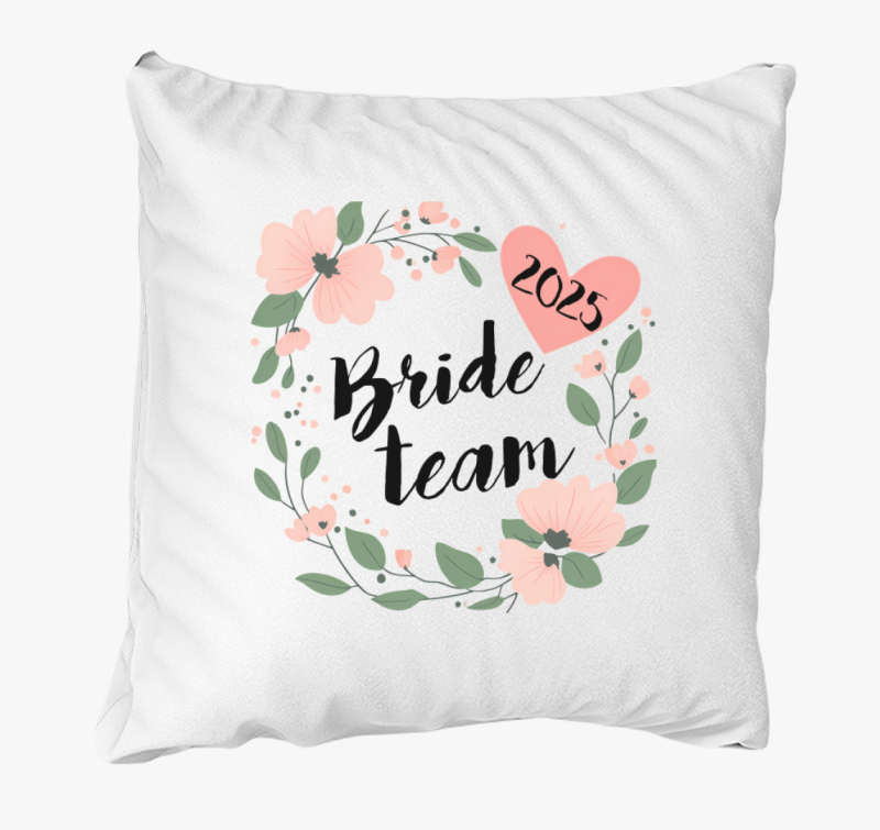 Bride team virágos párna