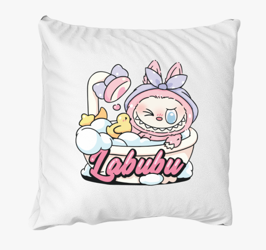 Habfürdős labubu párna 