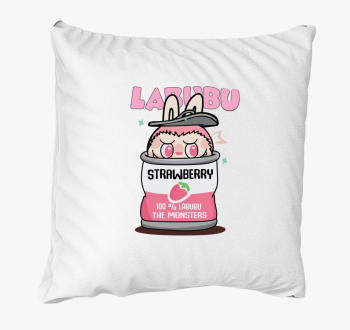 Strawberry labubu párna 