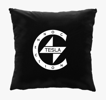 TeslaConnection Fehér logós párna