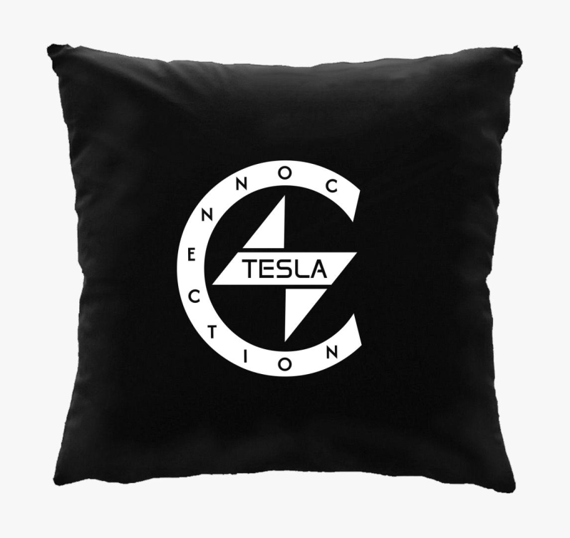 TeslaConnection Fehér logós párna