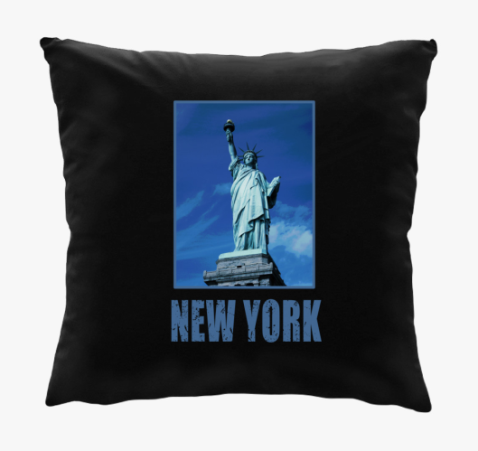 New York kék  párna