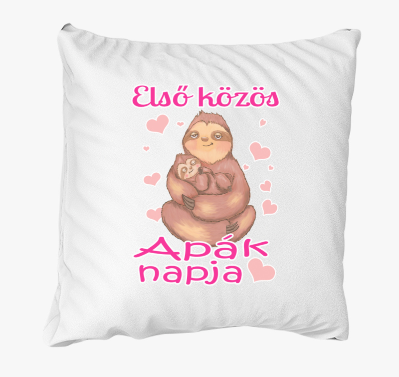 Első közös Apák napja lajhár lányos párna
