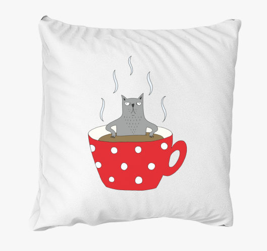 Mokkás szürke macska - párna...