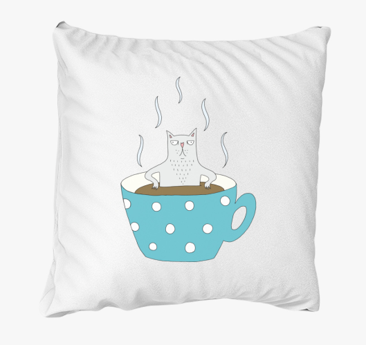 Mokkás törtfehér macska - párn...